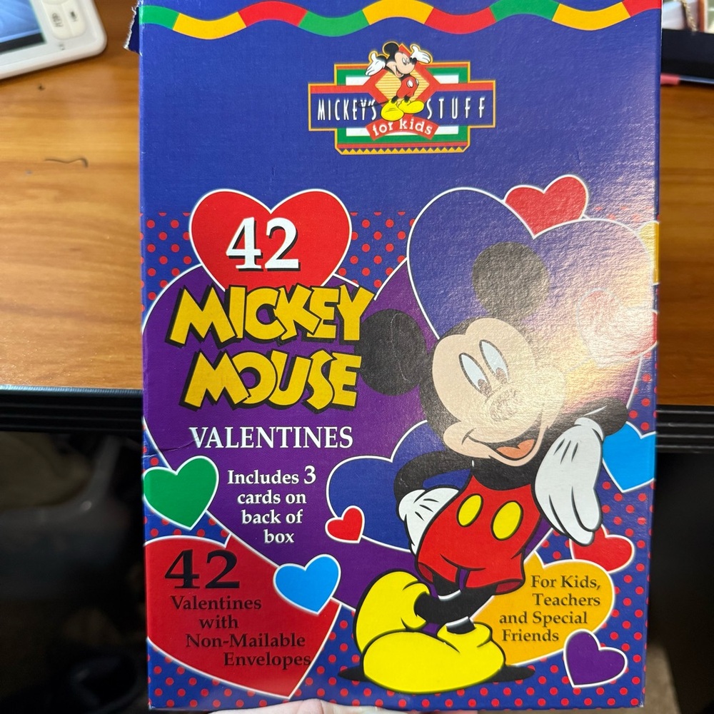 Vintage Mickey Mouse Valentines Cards Colorful with Envelopes Set of‎ 42